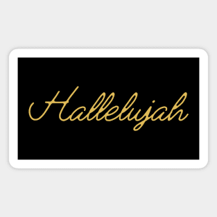 Hallelujah! Typography Yellow Magnet